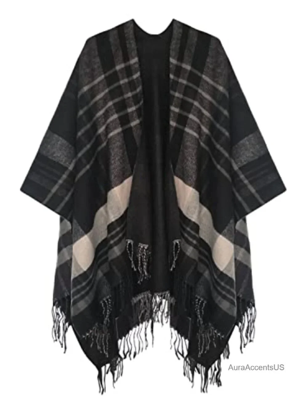 Urban CoCo Women's Winter Poncho Cape Tassel Shawl Wrap Cardigan